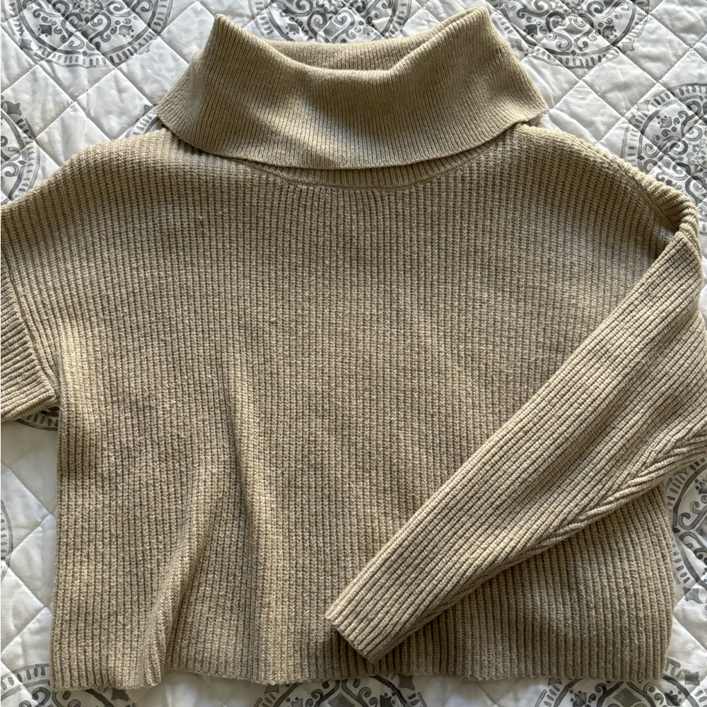 Tan Turtleneck Sweater